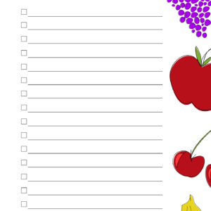 Fruit White Shopping List
