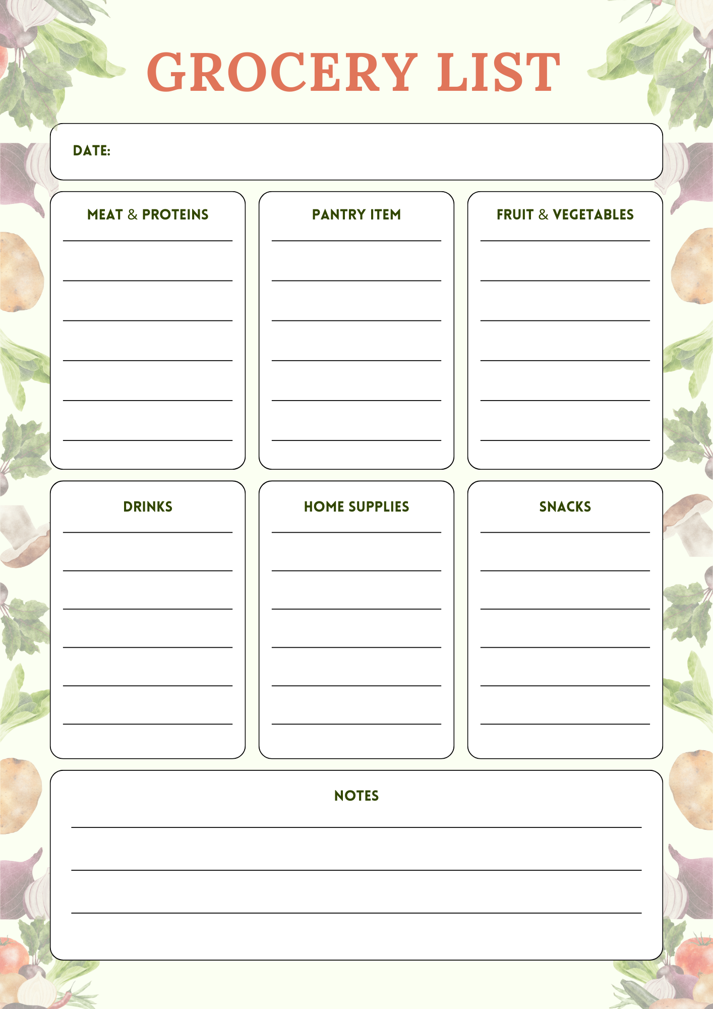 Colorful and practical shopping lists